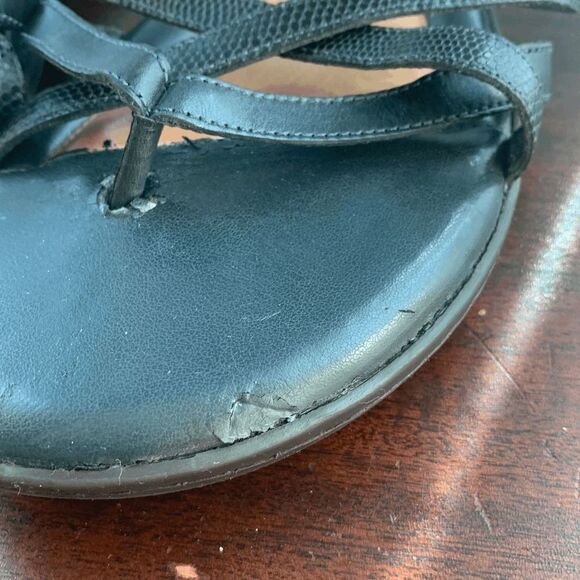 Nurture Womens Sandals Flats Strappy Slides Open Toe Black Size 11 - Picture 6 of 10